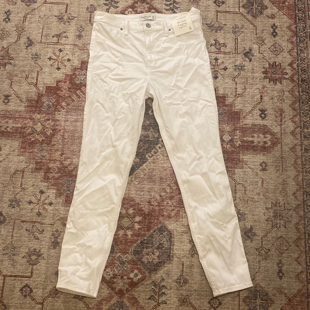 White Abercrombie jean legging high rise